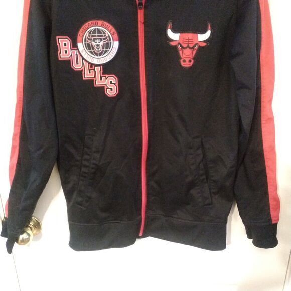 VINTAGE Chicago Bulls Men’s Small Full Zip track Jacket Black Long Sleeve Y2K - Picture 6 of 12